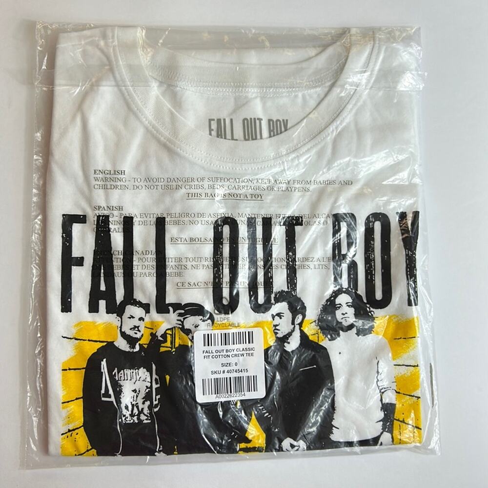 Fall Out Boy T Shirt Torrid NWT 0 L Large 12 Rock Band Pop Punk